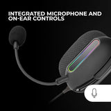 Mars Gaming MH-Pro, Auriculares Gaming ARGB Flow, Sonido Envolvente, Almohadillas Air 3D, Micrófono, PS4, PS5, Xbox One, Xbox Series X-S, Switch, Switch 2, Windows, Mac, Smartphone y Tablet, Negro