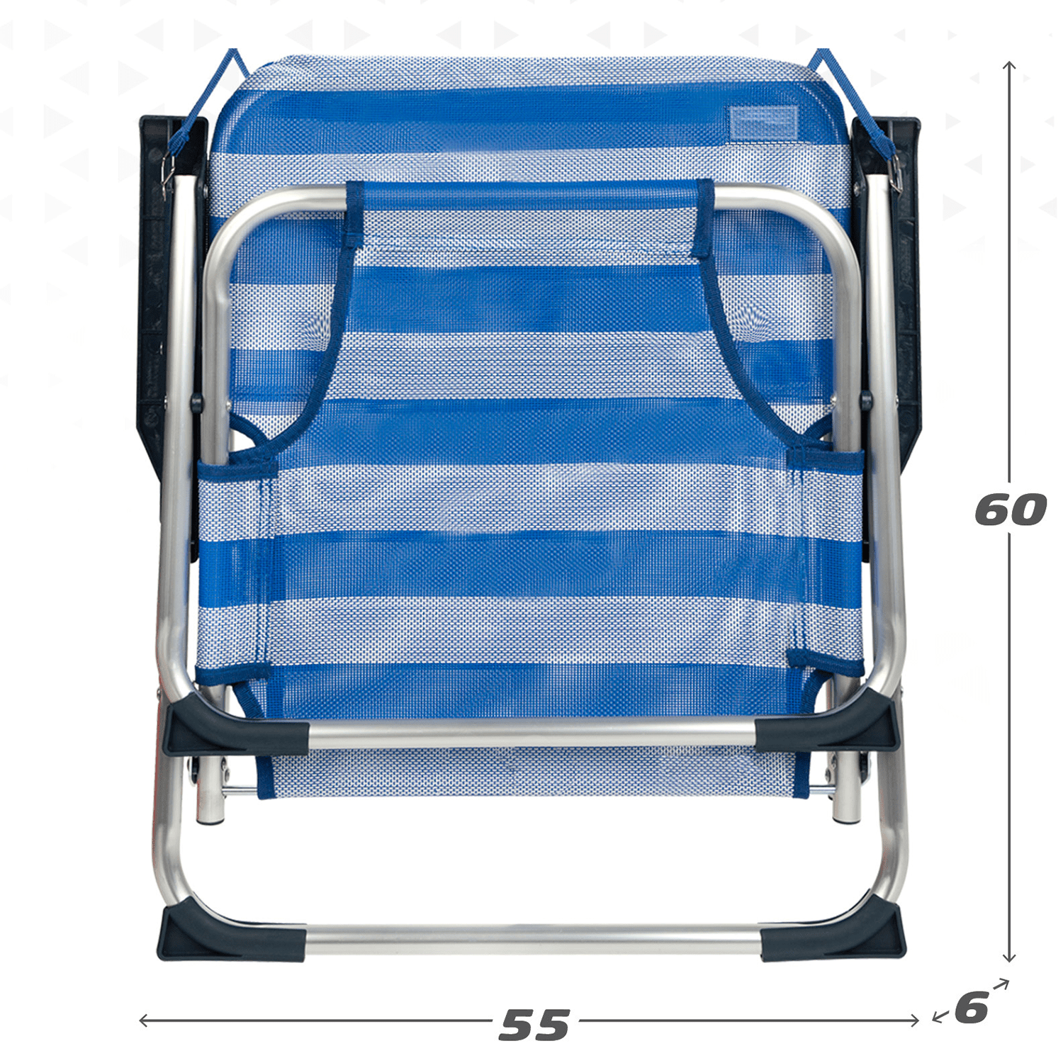 Silla Plegable Playa Reclinable y Resistente. Soporta hasta 100kg. Posición fija. Sistema Antivuelco. Ideal para Playa, Jardín, Terraza o Camping. 44x40x72cm