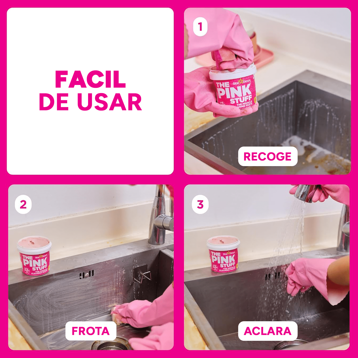 The Pink Stuff 850g, Limpieza Hogar Pasta Limpiadora Multiusos ideal para Eliminar Manchas, Grasa y Suciedad, Eficaz y Concentrado, Fácil Aplicación