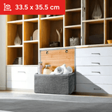 Organizador de Almacenamiento, Cesto Almacenaje Plegable, Baul de Almacenamiento hecho de Bambú Resistente de 1cm de Grosor, Capa Frontal e Inferior Reforzadas, Ideal para ser Colgado, Gran Capacidad, 33.5 x 35.5 cm