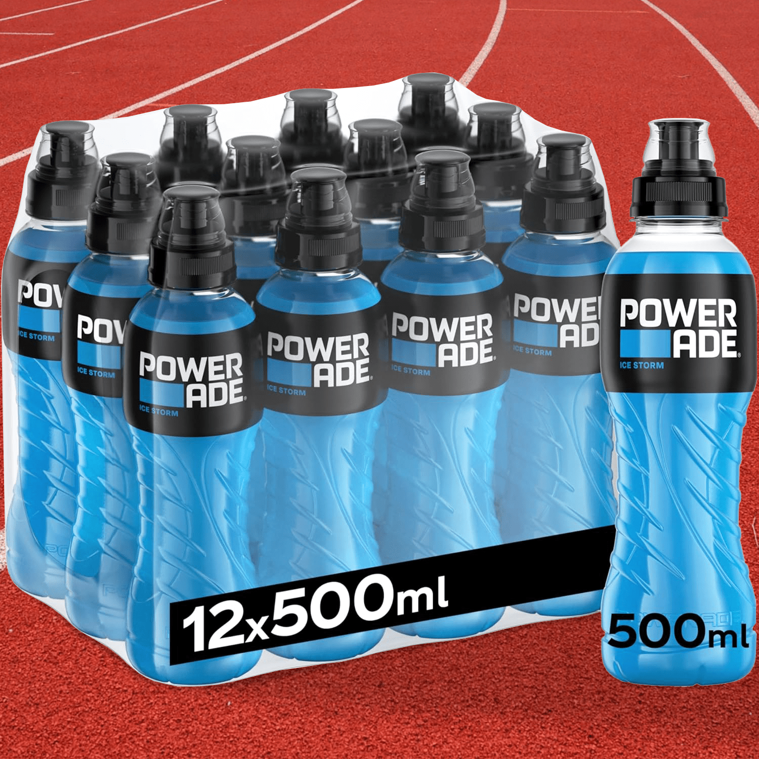 Powerade Bebida Isotonica, Bebida Deportiva Refrescante y Sin Gluten, Con Vitaminas B6 y Electrolitos a Base de Hidratos de Carbono, Ideal para Entrenamientos y Deporte, Pack 12/24, 500ml