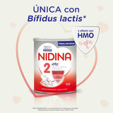 Nestlé NIDINA 2 Leche en Polvo Bebé, Leche de Continuación indicada para Bebés desde los 6 Meses, Contiene Bífidus Lactis, DHA, Hierro, Zinc y Vitaminas A, C y D, 800g por Bote