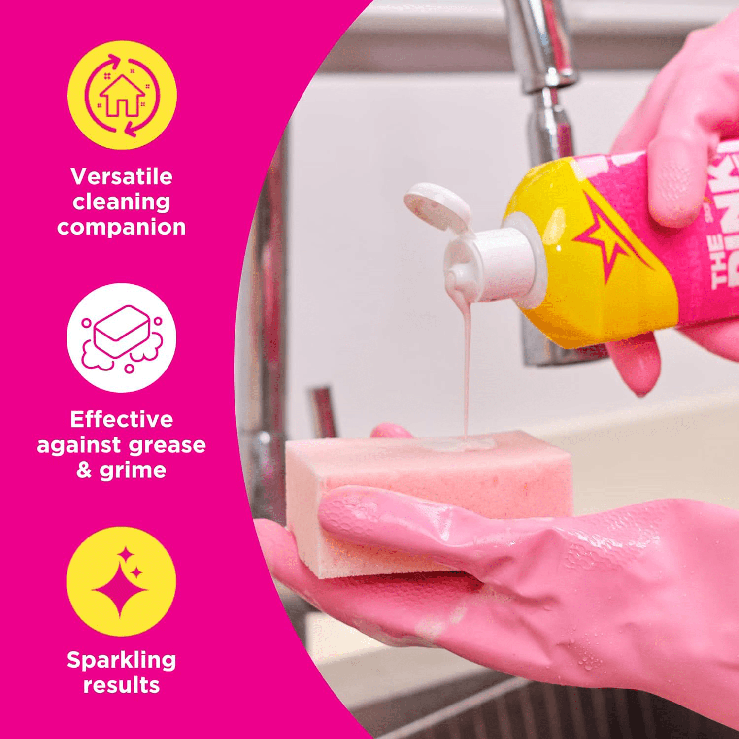 The Pink Stuff Limpieza Hogar Crema Limpiadora Multiusos ideal para Eliminar Manchas, Grasa y Suciedad, Eficaz y Concentrado, Fácil Aplicación, 2 Unidades de 500ml