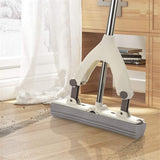 Mopa Esponja Autoescurrido, Fregona Mopa Esponja Autoescurrible para Limpiar Suelos, Paredes, Ventanas, Techos y Muebles. Cubo con Sistema de Lavado y Escurrido de Mopa, Limpia en Seco y Mojado, Fabricado en PP, Acero y Esponja de PVA