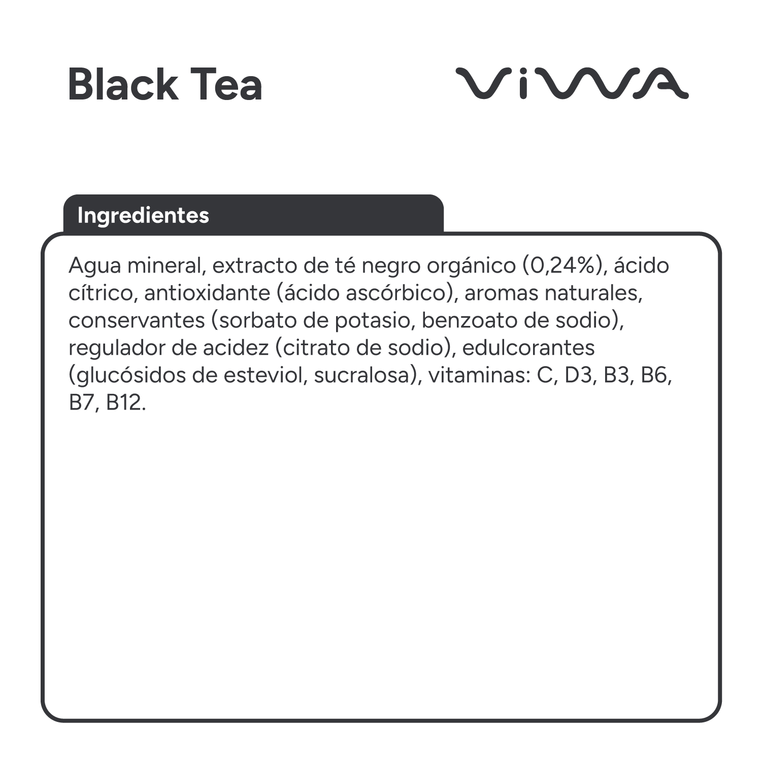VIWA VitaminWater & Tea, Bebidas Refrescantes con Vitaminas y Minerales, 600ml, Pack de 12