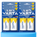 Pilas D Alcalinas de Alto Rendimiento, VARTA Energy, Larga Duración, Energía Potente y Continua, Ideal para Linternas de Alto Consumo, Radios Portátiles, Juguetes Grandes, Equipos de Sonido y Dispositivos Industriales - VARTA