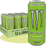 MONSTER ENERGY Ultra Paradise Bebida Energética Sabor Kiwi y Lima, Sin Azúcar, 12 Latas de 500ml
