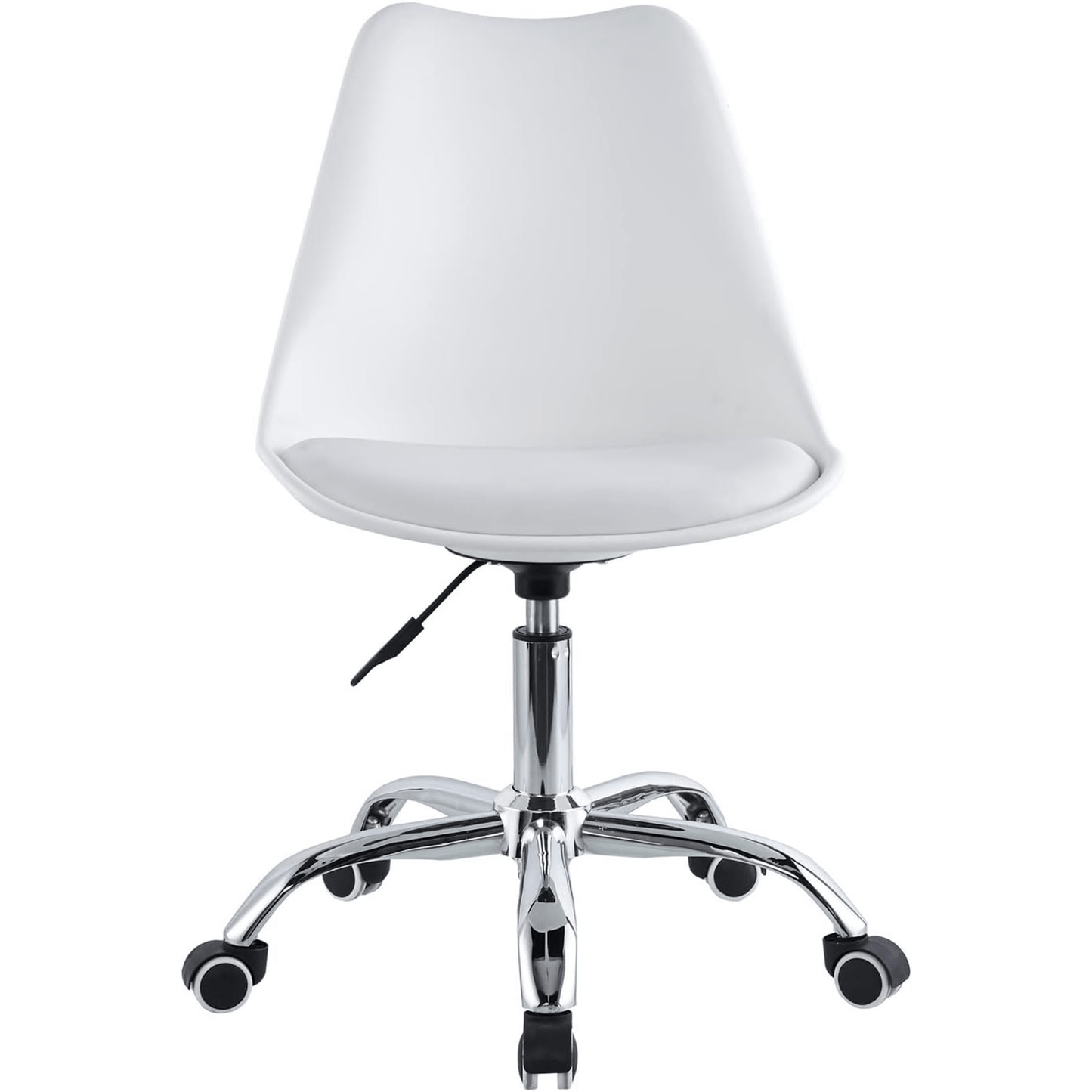 Silla Escritorio Ergonómica con Ruedas, Silla Oficina Giratoria con Altura Ajustable, Acolchada, Estilo Nórdico, Ideal para Estudio y Oficina