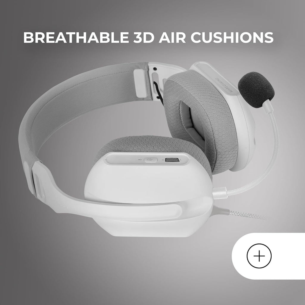 Mars Gaming MH-Pro, Auriculares Gaming ARGB Flow, Sonido Envolvente, Almohadillas Air 3D, Micrófono, PS4, PS5, Xbox One, Xbox Series X-S, Switch, Switch 2, Windows, Mac, Smartphone y Tablet, Blanco