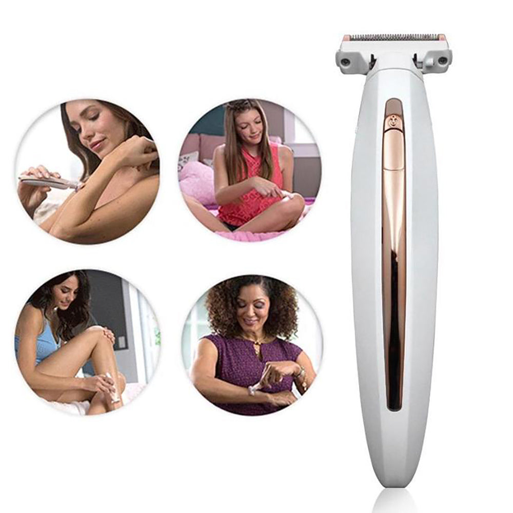 Depiladora Eléctrica Mujer con 3 Peines Guía, Batería de 200mAh, Cable de Carga de 80cm, Hecho de ABS y Acero Resistente, Depiladora USB Compacta y Portátil