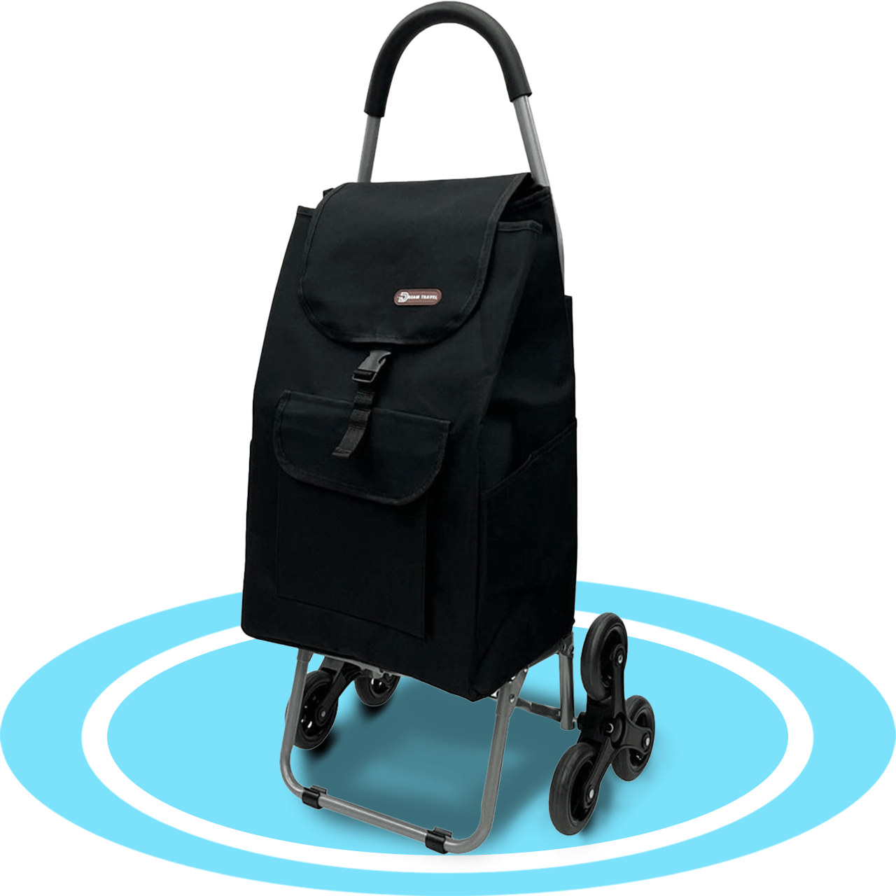 Carro Compra con Bolsillo Frontal y Lateral, Carro con 6 Ruedas Pivotantes para Trepar Escalones y Bordillos, Con Capacidad de hasta 40 Litros, Ruedas Grandes Resistentes y Estables Ideales para Facilitar el Transporte y Llevar mejor el Peso