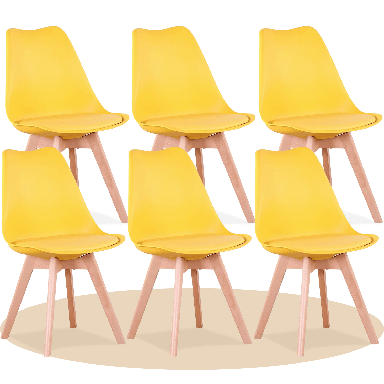 1/2/4/6 Unidad Sillas para Comedor, Sillas para Cocina con Asiento Blando, Tapizado y Patas Resistentes de Madera de Haya, Sillas Nórdicas