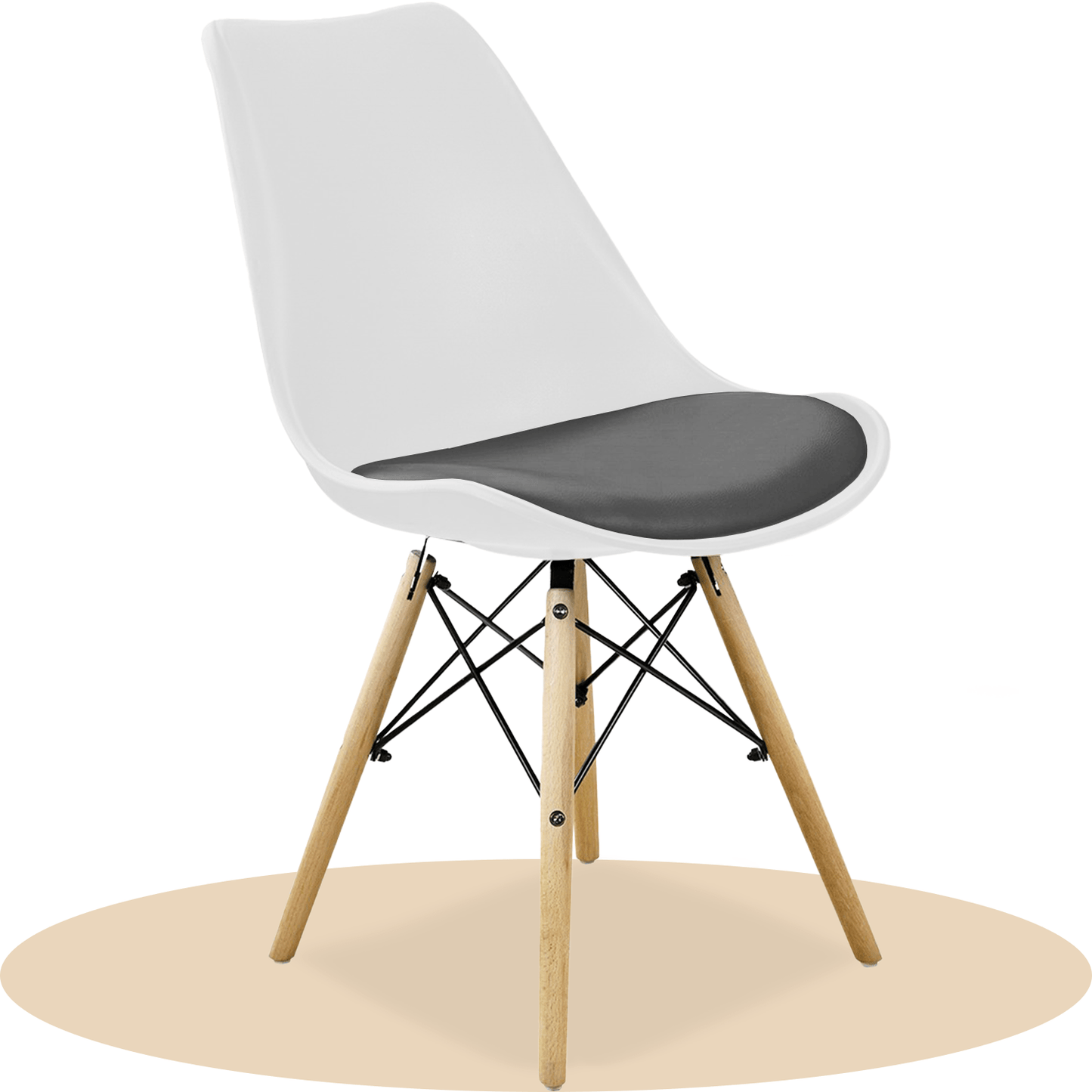 Sillas para Comedor, Sillas para Cocina con Asiento Blando, Tapizado y Patas Resistentes de Madera de Haya, Sillas Nórdicas Minimalistas, 49.5 x 44 x 79.5 cm