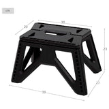AKTIVE Taburete Plegable Multiusos Portátil con Diseño Antideslizante y Estructura Resistente para Hogar, Cocina y Camping, Soporta Hasta 150kg, 39 x 27 x 23 cm, Negro