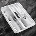Cubertero para Cajones con Múltiples Compartimentos, Fácil de Limpiar, Resistente, Bandeja Organizadora de Cajones de Cocina para Cubietos y Utensilios, 40 x 30 x 7 cm