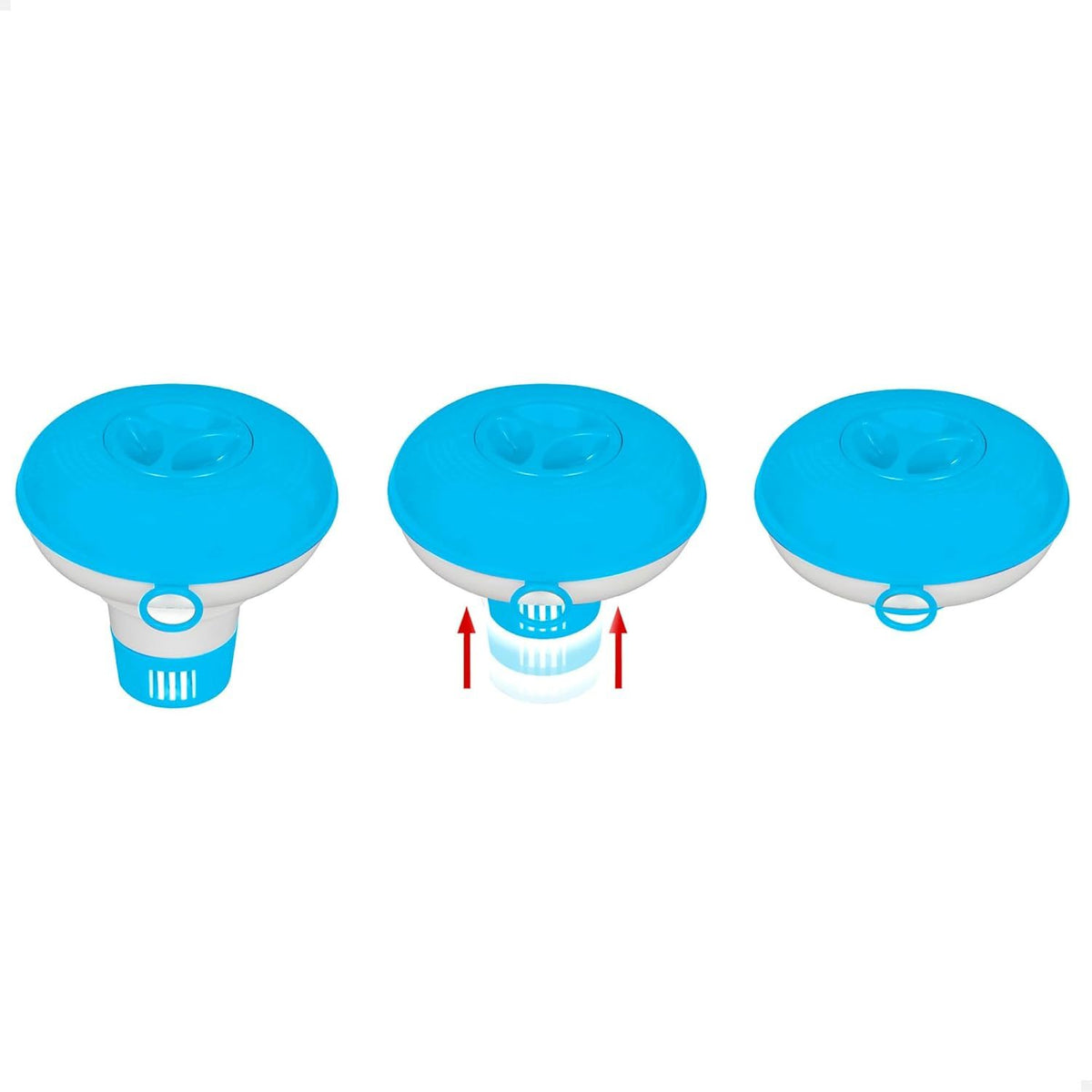 INTEX Dispensador Cloro Piscina de Ø 12,7 cm, Skimmer Piscina, Compatible con Tabletas de Cloro o Bromo de Ø 2,5 cm, Tapa de Doble Cierre de Seguridad, Apto para Cualquier Piscina y Spa