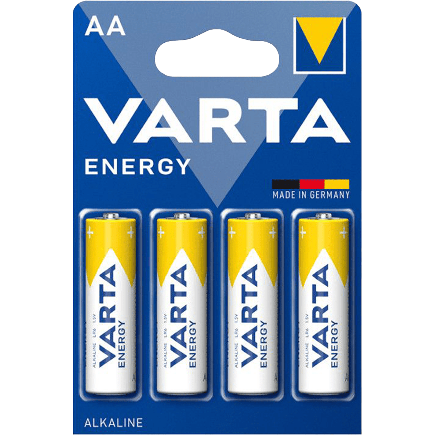 Pilas AA Alcalinas de Alto Rendimiento, VARTA Energy, Larga Duración, Energía Continua, Ideal para Controles Remotos, Juguetes Electrónicos, Linternas, Lámparas, Relojes, Cámaras y Otros Dispositivos de Uso Diario - VARTA