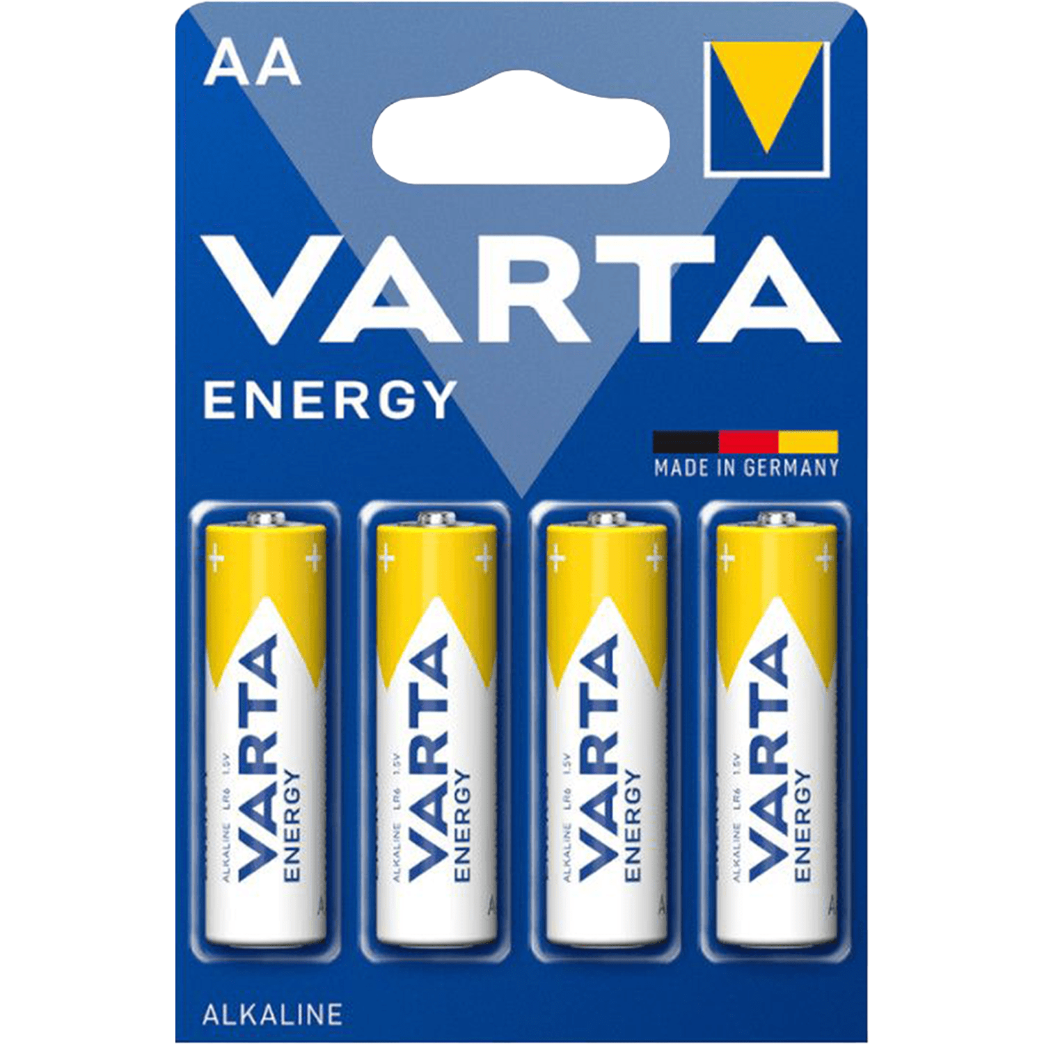 Pilas AA Alcalinas de Alto Rendimiento, VARTA Energy, Larga Duración, Energía Continua, Ideal para Controles Remotos, Juguetes Electrónicos, Linternas, Lámparas, Relojes, Cámaras y Otros Dispositivos de Uso Diario - VARTA