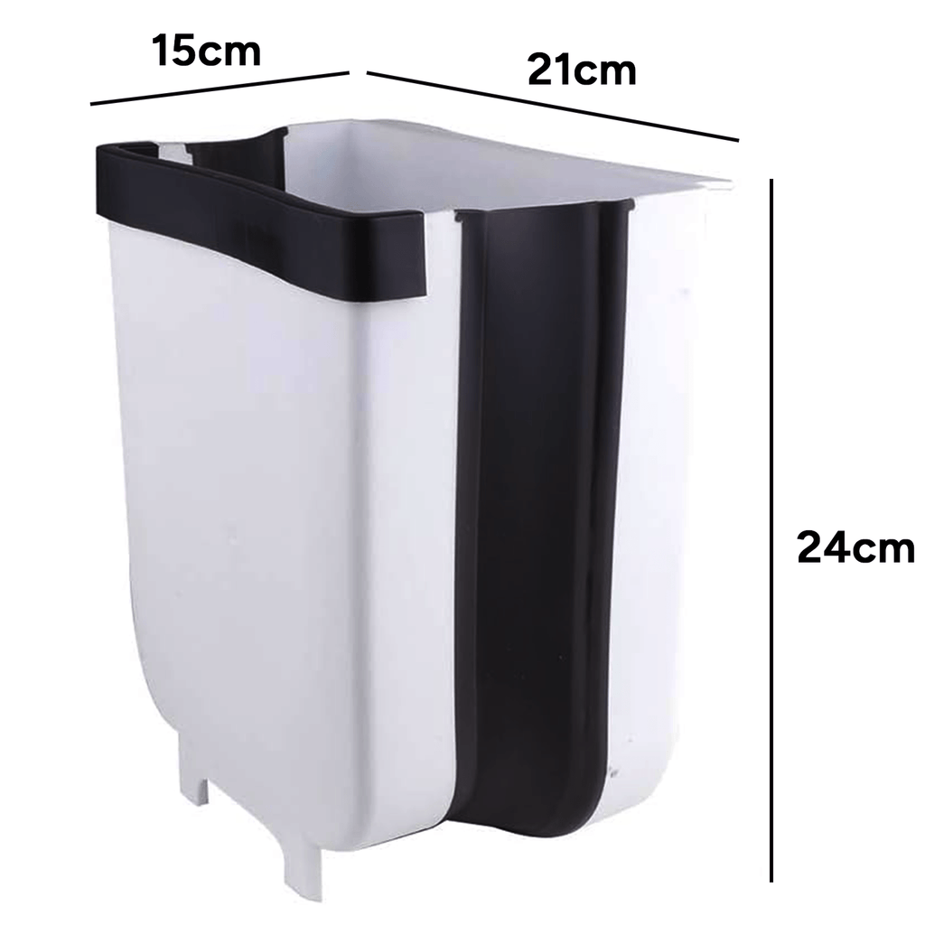 Cubo Basura Plegable de 10L de Capacidad, Cubo Basura Colgante y de Suelo, Ahorra Espacio, Ideal para Cocina, Baño, Oficina, Coche y Más