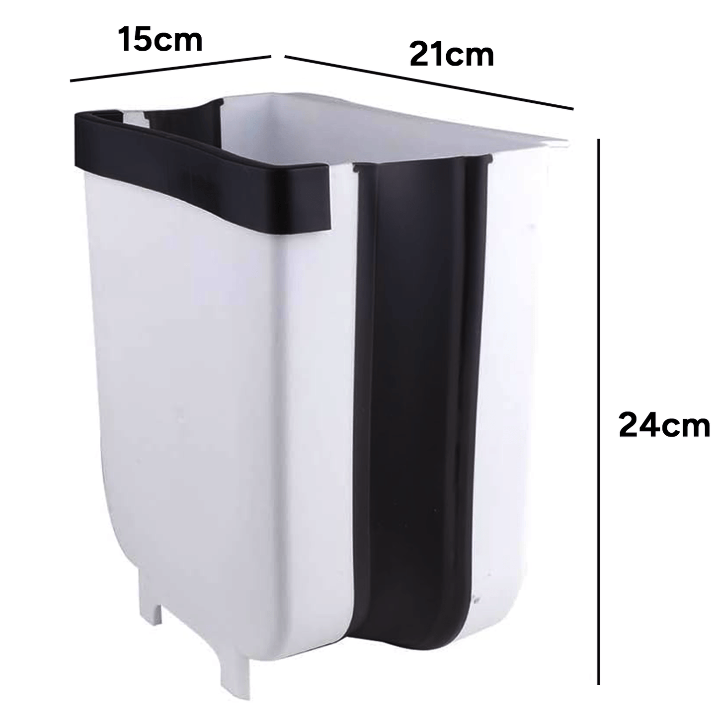 Cubo Basura Plegable de 10L de Capacidad, Cubo Basura Colgante y de Suelo, Ahorra Espacio, Ideal para Cocina, Baño, Oficina, Coche y Más