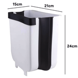 Cubo Basura Plegable de 10L de Capacidad, Cubo Basura Colgante y de Suelo, Ahorra Espacio, Ideal para Cocina, Baño, Oficina, Coche y Más