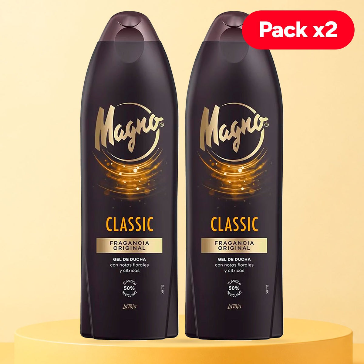 Magno Gel de Ducha Classic, Gel de Baño para la Higiene Diaria, Limpieza Suave y Sensación de Frescura, Aroma Clásico y Agradable, Pack de 2 Unidades de 600 ml Cada Una, 1.2 L en Total