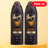 Magno Gel de Ducha Classic, Gel de Baño para la Higiene Diaria, Limpieza Suave y Sensación de Frescura, Aroma Clásico y Agradable, Pack de 2 Unidades de 600 ml Cada Una, 1.2 L en Total