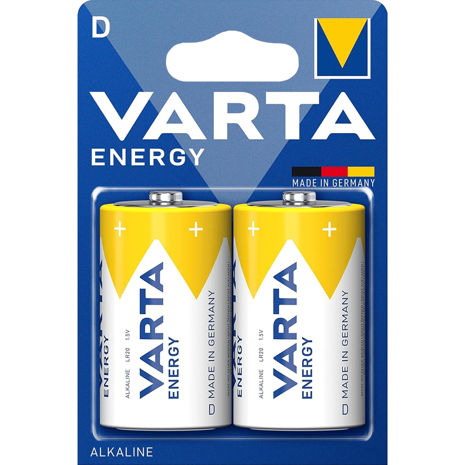 Pilas D Alcalinas de Alto Rendimiento, VARTA Energy, Larga Duración, Energía Potente y Continua, Ideal para Linternas de Alto Consumo, Radios Portátiles, Juguetes Grandes, Equipos de Sonido y Dispositivos Industriales - VARTA
