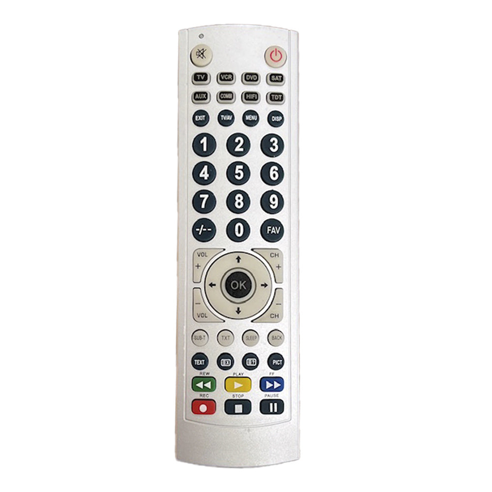 Mando TV Universal, Control Remoto Compatible con Todos los Modelos de Televisión, Mando a Distancia TV 8 en 1: TV/RTV, SAT, DVD, VCR, COMBI, AUX, HIFI/CD y TNT/TDT
