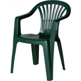 Silla Jardín Exterior de Plástico Resistente, Ideal para Jardín, Patio, Playa o Camping, Apilables, 55 x 53 x 82 cm