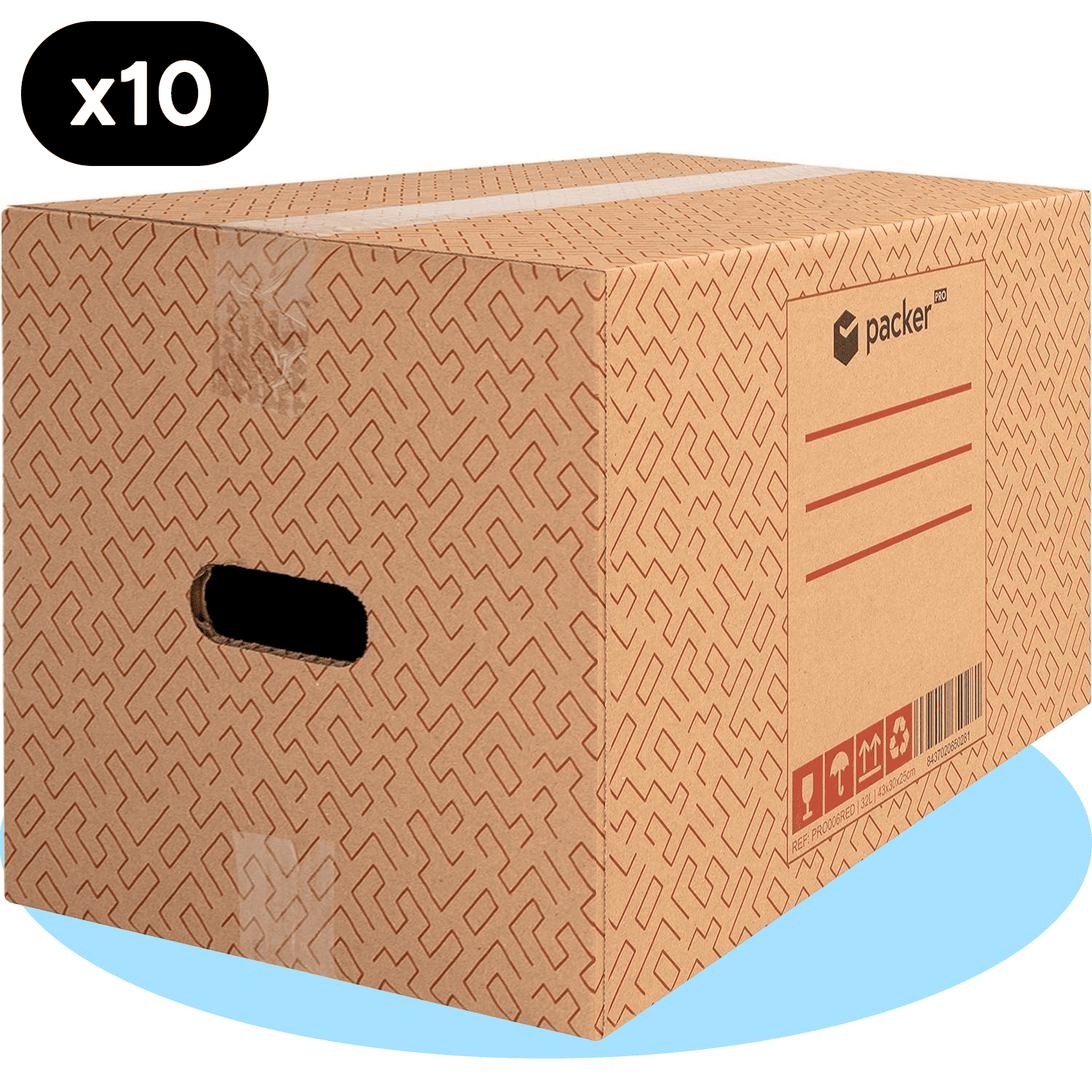 Pack 10 Cajas Carton para Mudanzas y Almacenaje Ultra Resistentes con Asas