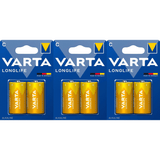 Pilas C Alcalinas de Alto Rendimiento, VARTA Longlife, Ultra Larga Duración, Energía Potente y Continua, Ideal para Linternas de Alto Consumo, Radios Portátiles, Juguetes por Control Remoto, Relojes, Despertadores y Dispositivos con Alta Demanda