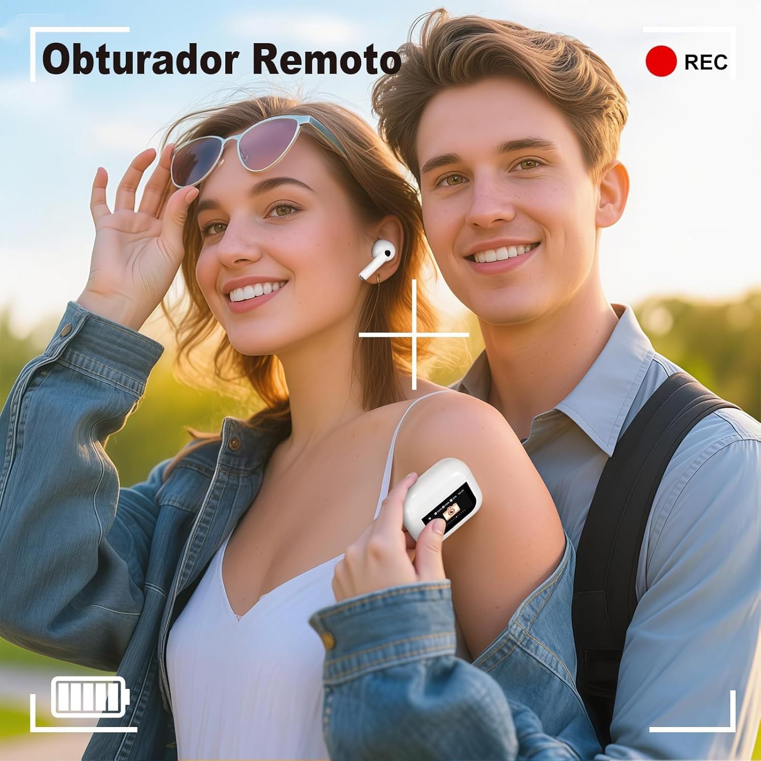 Auriculares Inalambricos de Bluetooth con Estuche de Carga, Distancia de Transmisión: 10m, 7h de Tiempo de Uso, Pantalla Táctil, Rango de Respuesta de Frecuencia: 20Hz-20KHZ, Carga USB, Capacidad de Batería de los Auriculares: 40mAh