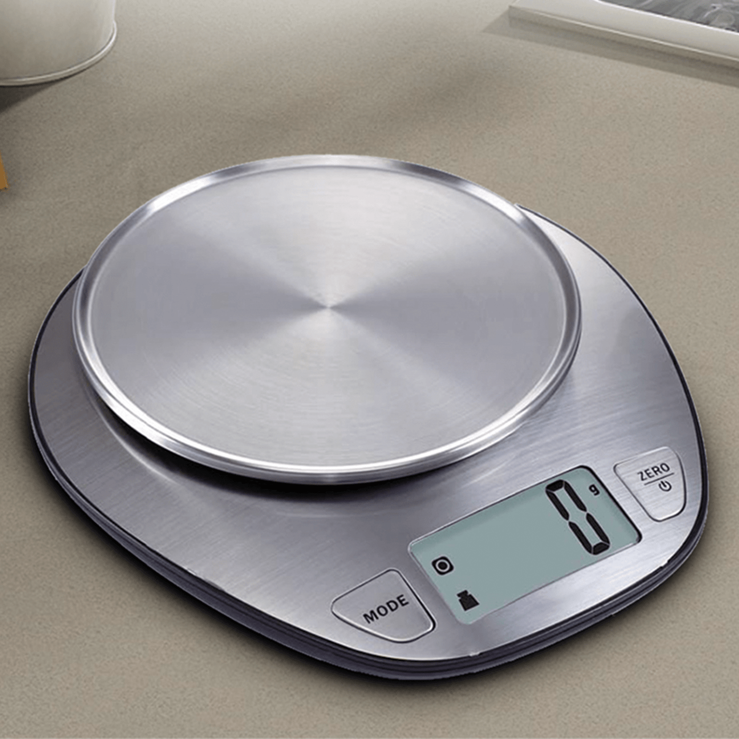 Bascula Cocina con Capacidad de hasta 5Kg, Sensor de Alta Precisión, Unidades de Medida: Gr, Oz y Lb, Indicador de Volumen, Unidades de Volumen: Ml, Fl y Oz, Indicador de Batería Baja y Sobrecarga, Funciona con 2 Pilas AAA, Apagado Automático
