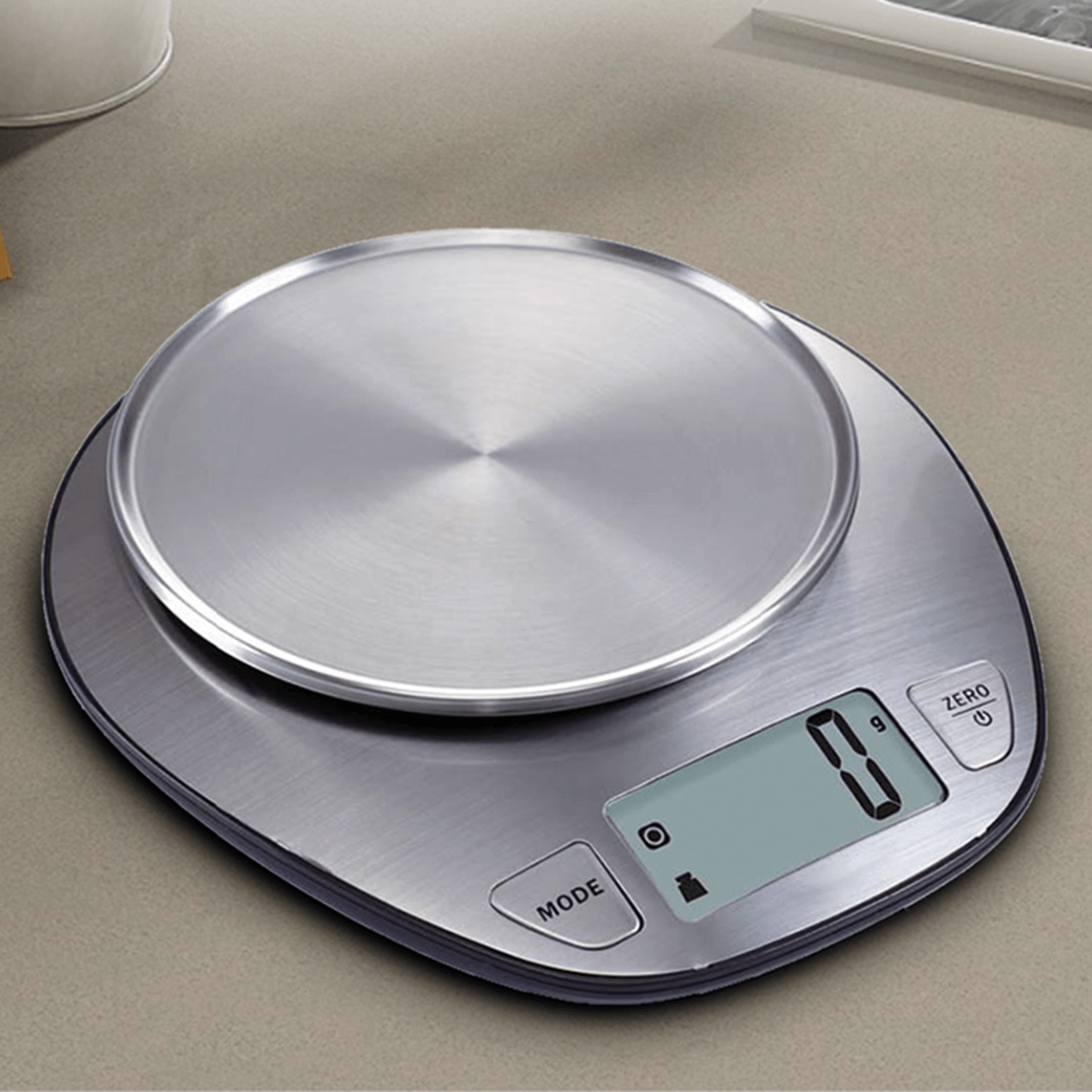 Bascula Cocina con Capacidad de hasta 5Kg, Sensor de Alta Precisión, Unidades de Medida: Gr, Oz y Lb, Indicador de Volumen, Unidades de Volumen: Ml, Fl y Oz, Indicador de Batería Baja y Sobrecarga, Funciona con 2 Pilas AAA, Apagado Automático