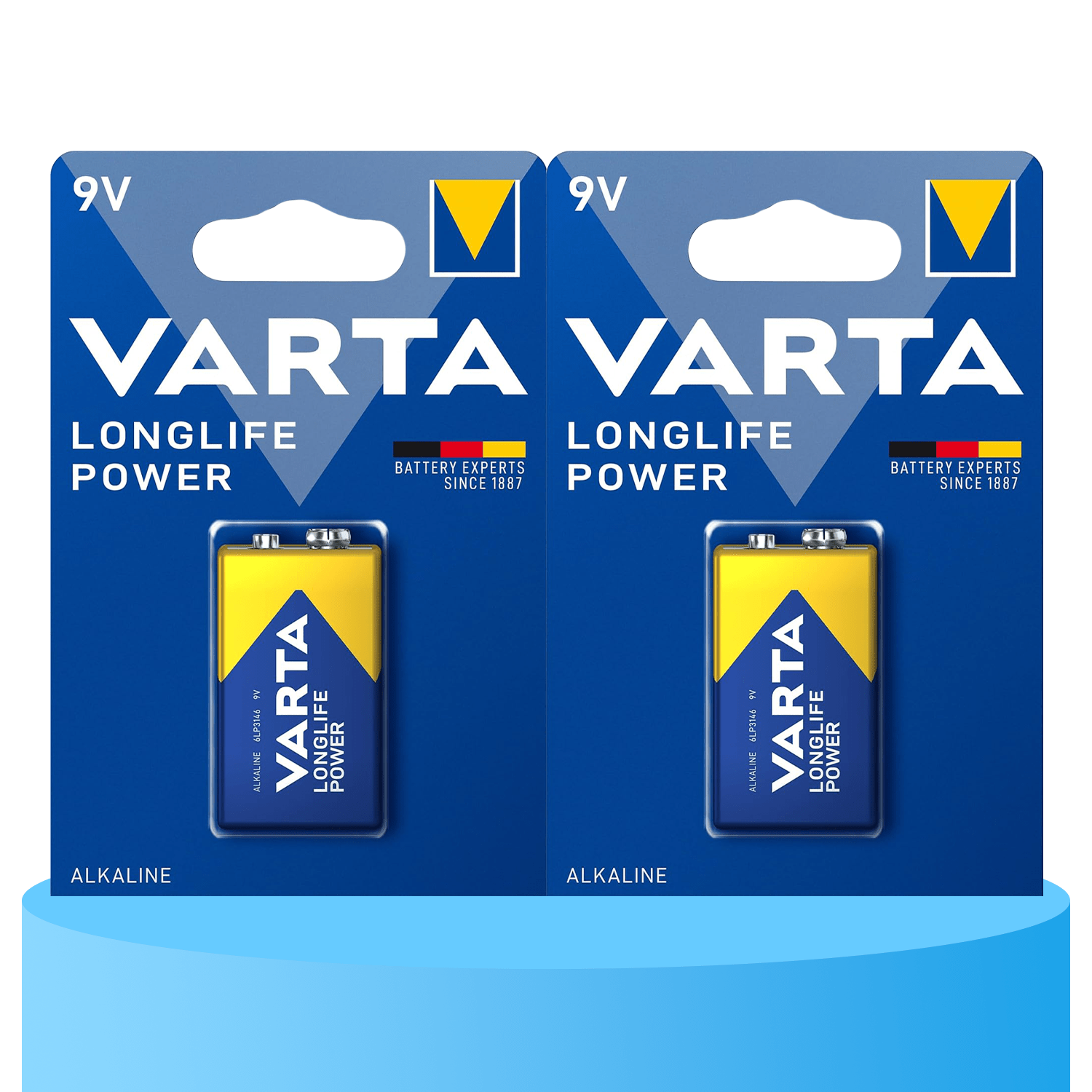Pilas 9V Alcalinas, Pilas 9v Cuadradas de Alto Rendimiento, VARTA Longlife Power, Ultra Larga Duración, Energía Continua, Ideal para Detectores de Humo, Micrófonos Inalámbricos, Pedales de Guitarra, Multímetros, Electrodomésticos