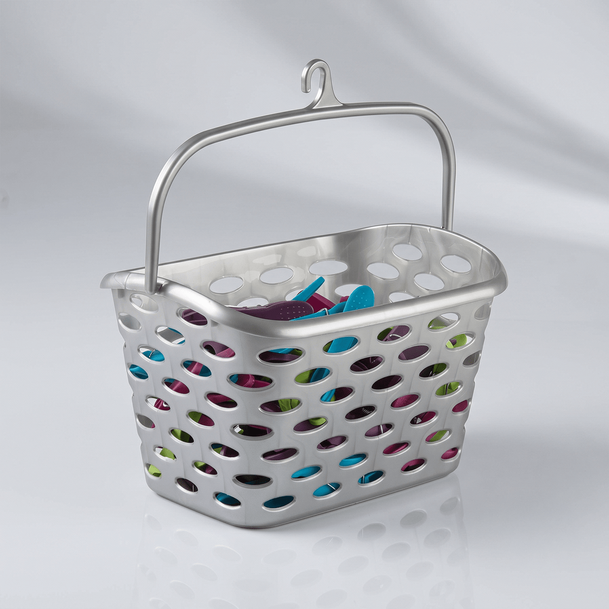 Cesta para Pinzas con Gancho en la Asa, Permite Transportar y Guardar las Pinzas de la Colada, se puede Colgar Cómodamente, No Incluye Pinzas, 21 x 26 x 15 cm