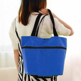 Carro Compra Plegable, Bolsa Carro Compra Plegable con Reudas, Gran Capacidad, Bolsa de Compras Multiusos, Facil de Llevar y Guardar, Hecho en Tela Oxford 600D Resistente, Fondo Reforzado, Dimensión Cerrado: 40 x 16 x 32 cm