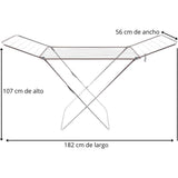 Tendedero Plegable de Metal con Alas y Estructura Ligera, 20 Metros de Superficie de Tendido, Resistente al Sol y a la Intemperie