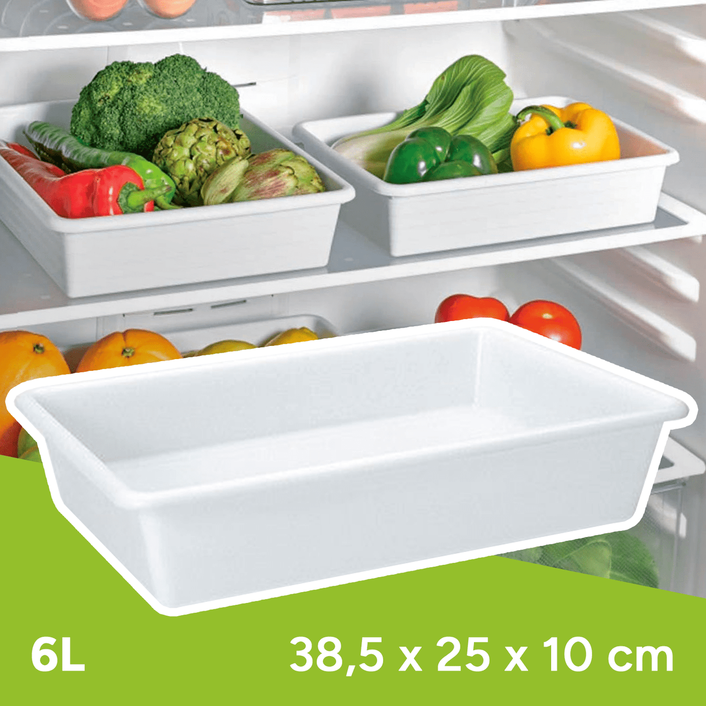 Organizador Nevera, Bandeja para Nevera, Almacenamiento para el Hogar, Caja de Almacenamiento, Apto para Lavavajillas